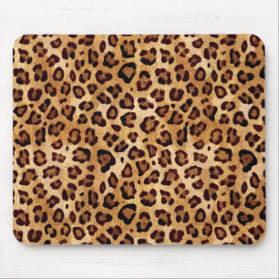 Rustic Texture Leopard Print Mouse Pad