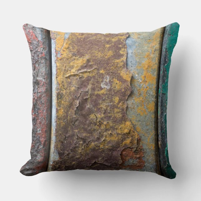 Rustic Texture With Flaking Paint On Rusty Metal Cushion (Front)