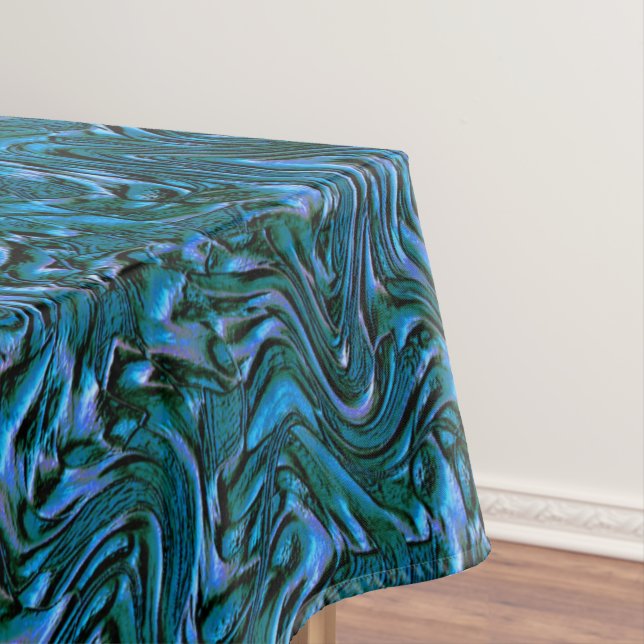 Rustic textured wall in burnt cadet blue  tablecloth (In Situ)