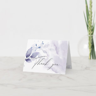 Rustic Thank You Amethyst Watercolor  Foliage  Card