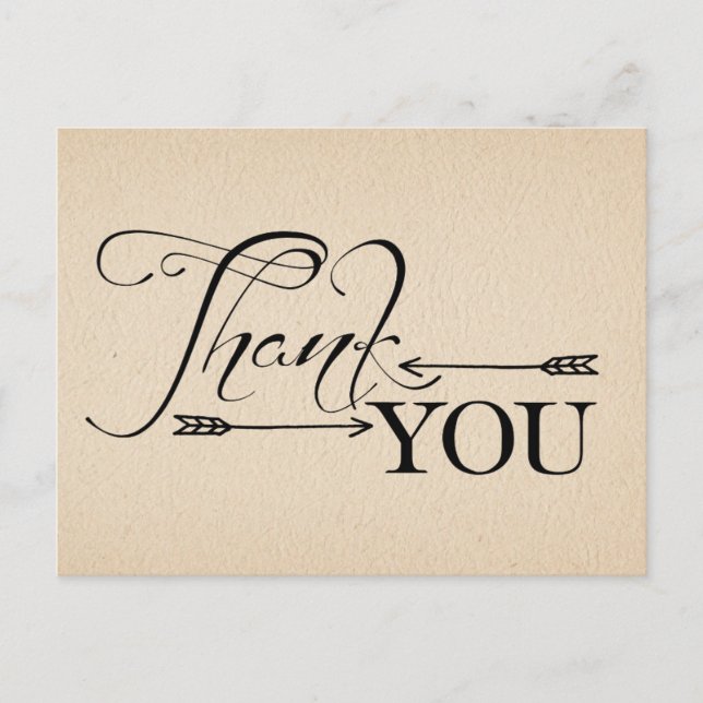 Rustic Thank You Arrows Post Card (Front)
