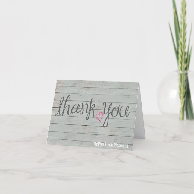 Rustic Thank You Card Hand Letter Style (Front)