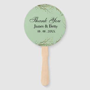Rustic Thank You Favour Tags Hand Fan