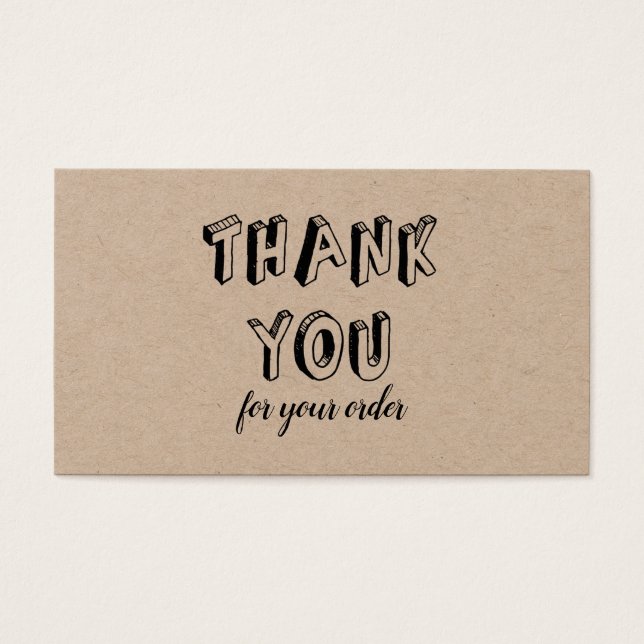 Rustic Thank You For Shopping Discount Card (Front)