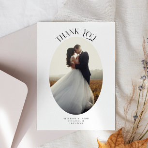 Rustic Thank You Oval Frame Wedding Photo