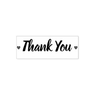 Rustic Thank You Retro Hearts Self-inking Stamp