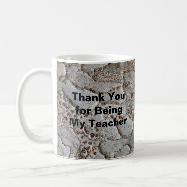 Rustic Thank You Teacher Nature Photo Appreciation Coffee Mug (Left)