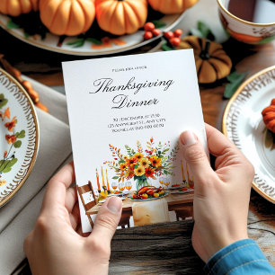 Rustic Thanks Thanksgiving Party  Invitation