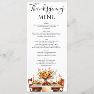 Rustic Thanks Thanksgiving Party  Menu