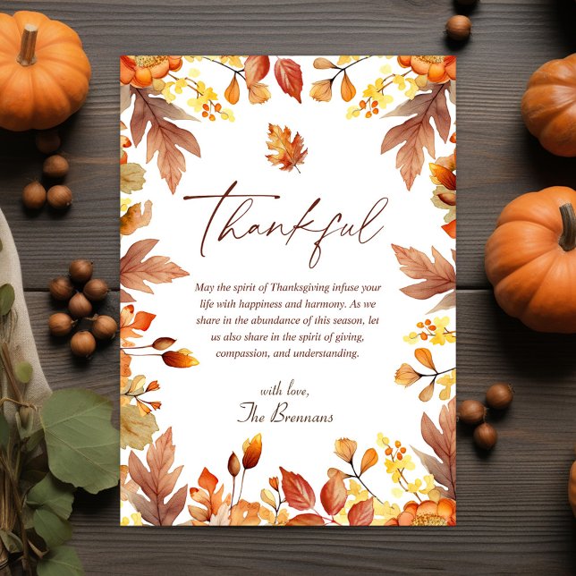 Rustic Thanksgiving Autumn Fall Thankful Holiday Card (Rustic Thanksgiving Autumn Fall Thankful Holiday Card)