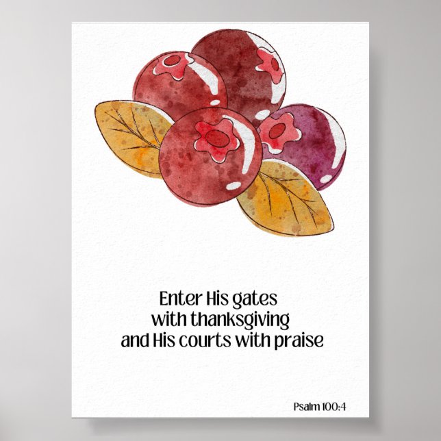 Rustic Thanksgiving Christian Art Poster (Front)