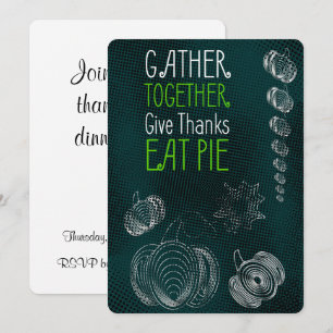 Rustic Thanksgiving design with pumpkins Invitation