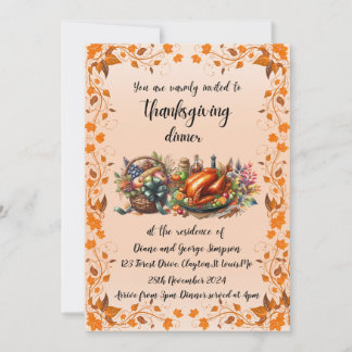 Rustic Thanksgiving Dinner Invitation