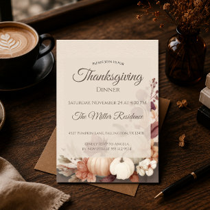 Rustic Thanksgiving Dinner Invitation