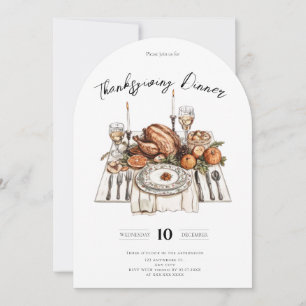 Rustic Thanksgiving Dinner Pumpkin Invitation