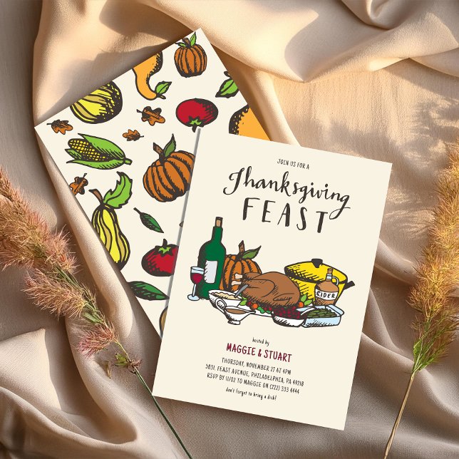 Rustic Thanksgiving Feast Invitation (Creator Uploaded)