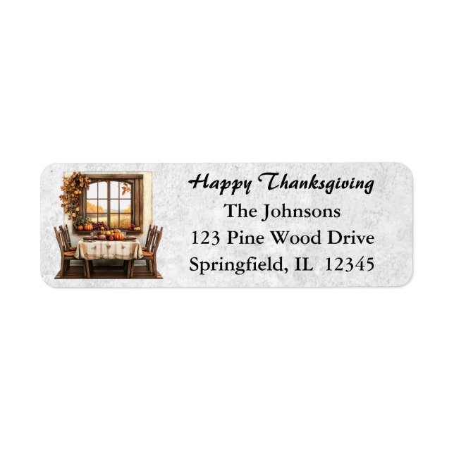 Rustic Thanksgiving Gathering Return Address Label (Front)