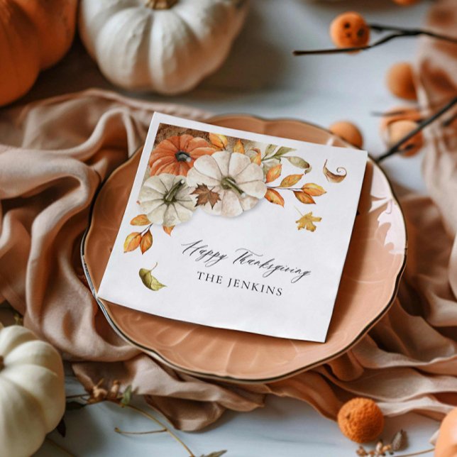 Rustic Thanksgiving Paper Napkin (Elegant Thanksgiving Dinner Paper napkins)