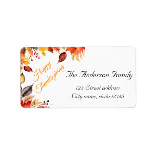 Rustic Thanksgiving Pumpkin Watercolor Autumn Label