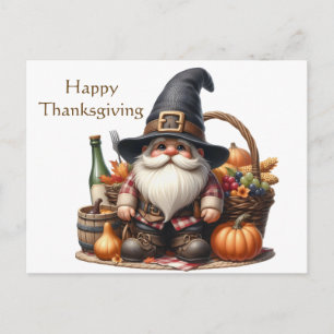 Rustic Thanksgiving Pumpkin Watercolor Autumn Postcard