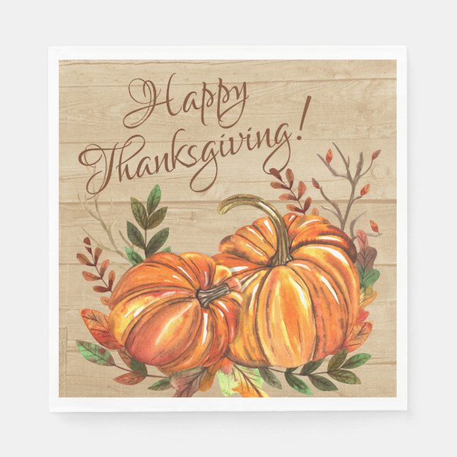 Rustic Thanksgiving Pumpkins Napkin (Front)