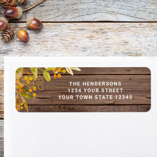 Rustic Thanksgiving Return Address  Label