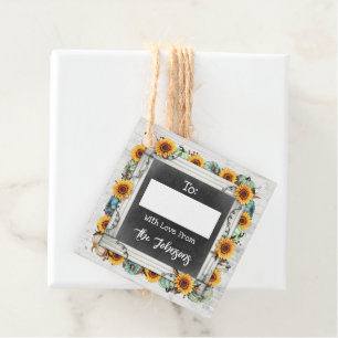 Rustic Thanksgiving Sunflower To / From Write-On Favour Tags