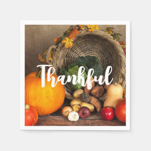 Rustic Thanksgiving Table Bountiful Harvest Napkin