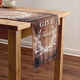 rustic thanksgiving wreath barn wood give thanks medium table runner