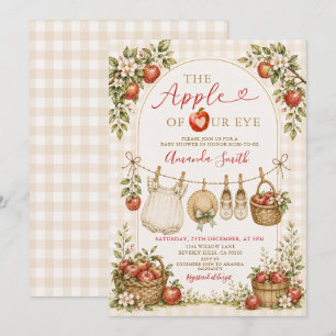 Rustic The Apple of Our Eye Baby Shower  Invitation