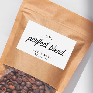 Rustic The Perfect Blend Wedding Coffee Favour Rectangular Sticker