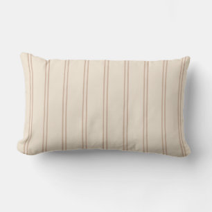 Rustic Ticking Stripe   Hand Drawn Desert Sand Lumbar Cushion