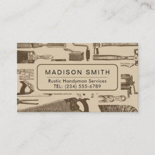Rustic Tools Carpenter Handyman Business Card 