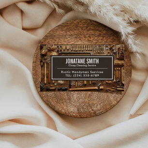 Rustic Tools Carpenter Handyman Woodworker Magnetic Business Card