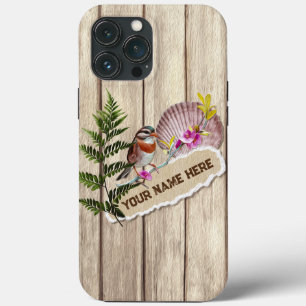 Rustic Torn Paper Wood Oil Paint Personalize Name iPhone 13 Pro Max Case