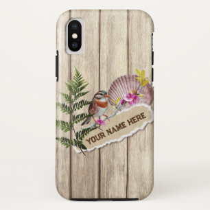 Rustic Torn Paper Wood Oil Paint Personalize Name iPhone XS Case