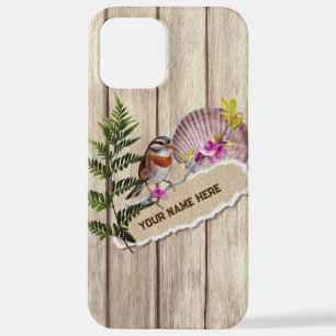 Rustic Torn Paper Wood Oil Paint Personalize Name iPhone 12 Pro Max Case
