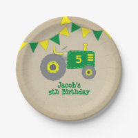 Rustic Tractor Baby Shower Green and Yellow