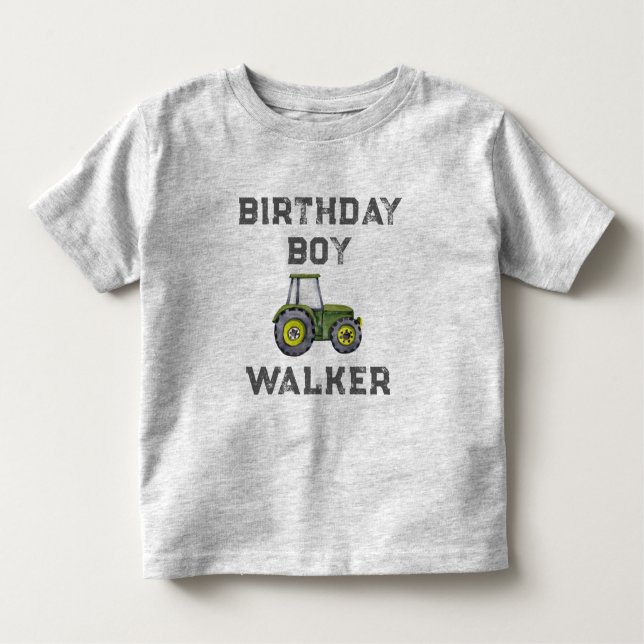 Rustic Tractor Farm Boy Birthday Boy Toddler T-Shirt (Front)