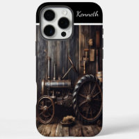 Rustic Tractor in a Barn
