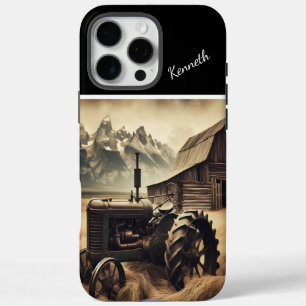 Rustic Tractor in Mountain Valley iPhone 16 Pro Max Case