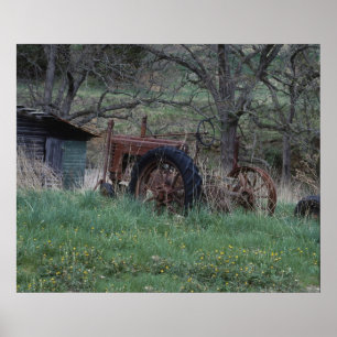 Rustic Tractor Poster