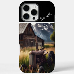 Rustic Tractor Under Mountain Peaks iPhone 16 Pro Max Case