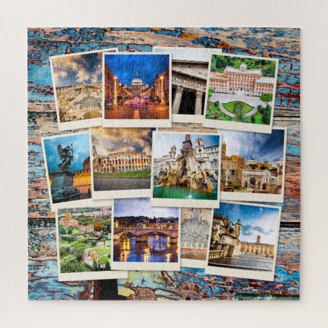 Rustic Travel Postcards Jigsaw Puzzle (Vertical)