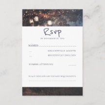 Rustic Tree and Mason Jars Wedding RSVP Cards