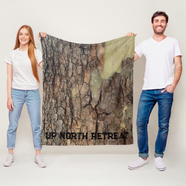 Rustic tree bark, outdoor natural pattern  fleece blanket (In Situ)