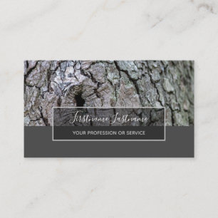 Rustic tree bark surface grey rectangle stripes bu business card