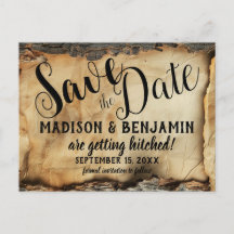 Rustic Tree Bark Vintage Parchment Paper Wedding
