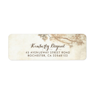 Rustic Tree Branches Dreamy Wedding Return Address Label