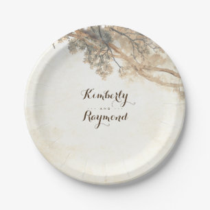 Rustic Tree Branches Paper Plate